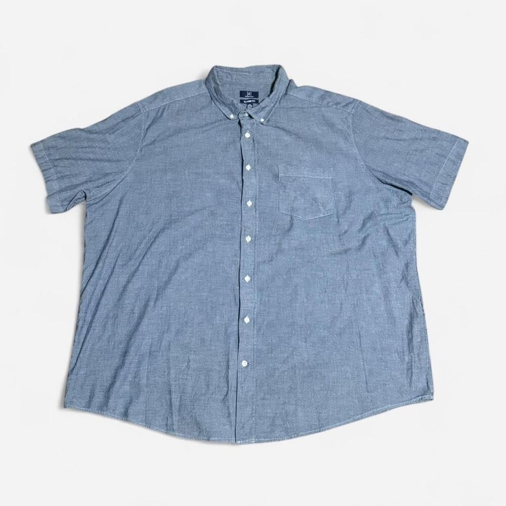 George blue XXXL size (54-56) short sleeve button up long sleeve shirt #summer